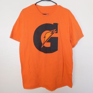 Gatorade Tee Shirt Adult L Orange Graphic Logo Sports Casual Short Sleeve